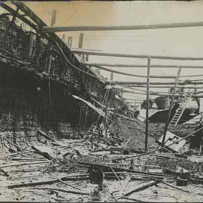 Interior of damaged vessel's hull