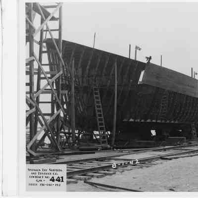 Contract number 441 under construction at Sturgeon Bay Shipbuilding and Drydock Company August 1, 1942