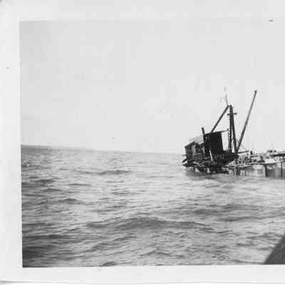 Wreckage in water