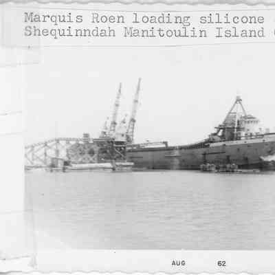 Marquis Roen loading silicone stone near Manito Island 1962