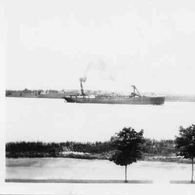 Steamer in canal