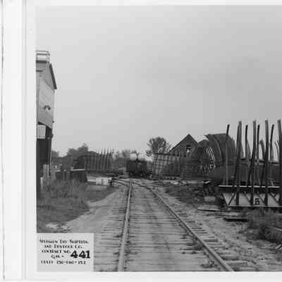Hulls 136, 140, and 143 under construction at SBSB&DD Co. August 1, 1942
