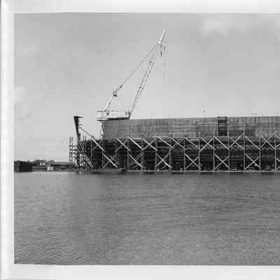 Spartan in scaffolding under construction September 1, 1951