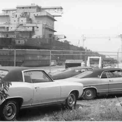 Edwin H. Gott in graving dock at Bay Shipbuilding 1978
