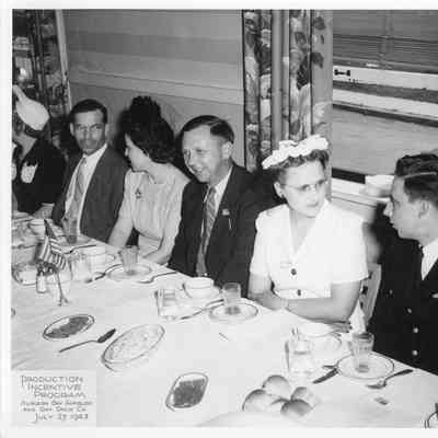 Meal at christening during SBSB&DD Co. production incentive program July 27, 1943