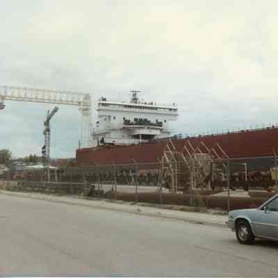 Edgar B. Speer at graving dock of Bay Shipbuilding 1990