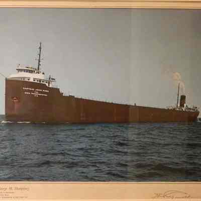 Captain John Roen freighter framed photograph