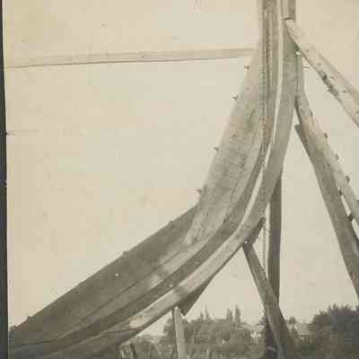 ribs of hull under construction