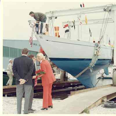 Cleanup of the sailboat Aura post christening