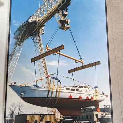 Ketch Galatea in a Cradle Framed Print