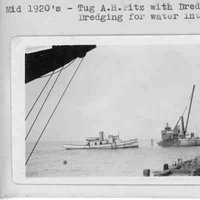Tug A.H. Pitz with dredge 27 in the mid-1920s