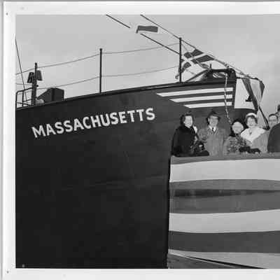 Captain John Roen and 5 others in front of the Massachusetts November 17, 1962