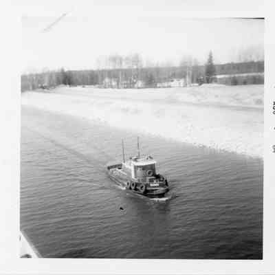 Tugboat Buddy underway in canal August 1964