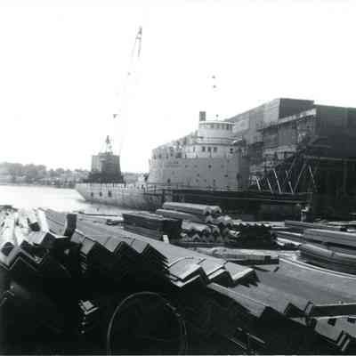 Construction of St. Clair at Bay Shipbuilding 1975