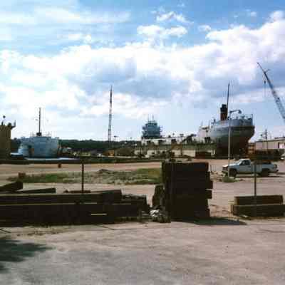 USCG Ice Breaker Mackinaw and E.M. Ford at Bay Shipbuilding 1996