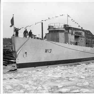 W-13 Daque in ice-filled water post-launch