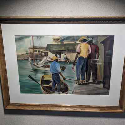 Port-Au Prince Haiti Framed Watercolor Painting