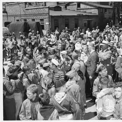 Boy Scouts at Leathem D. Smith Shipbuilding Yard