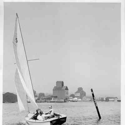Triton sailing at Sturgeon Bay Yacht Club regatta 1948