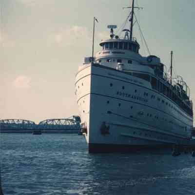 SS South American with bridge in background