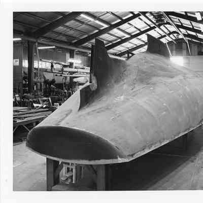 Hull of Kittyhawk turned upside down during construction