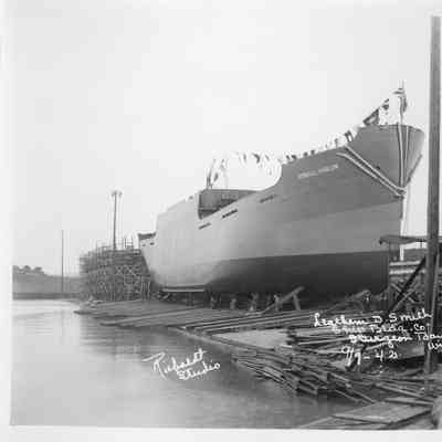 Kimball Harlow on skids pre-launch September 7, 1942