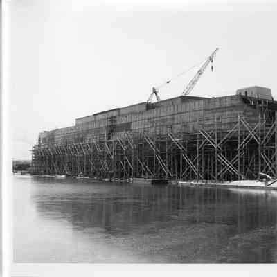 Spartan in scaffolding under construction November 1, 1951