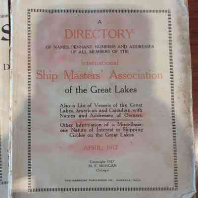 Ship Masters Assocation 1917 Directory