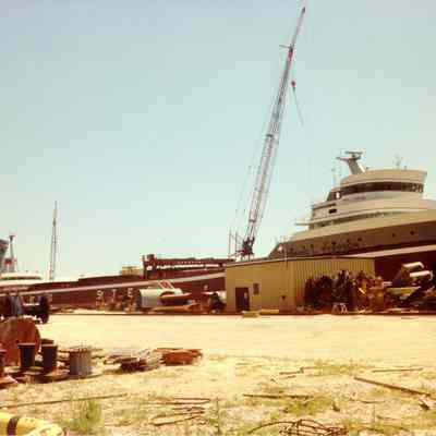 Edward L. Ryerson in graving dock at Bay Shipbuilding 1990