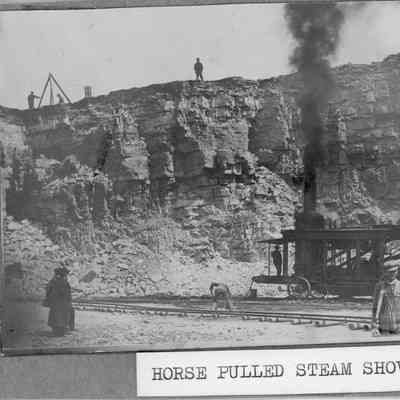 Stone quarry horse pulled steam shovel