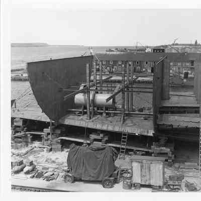 Interior of the Badger under construction August 1, 1951