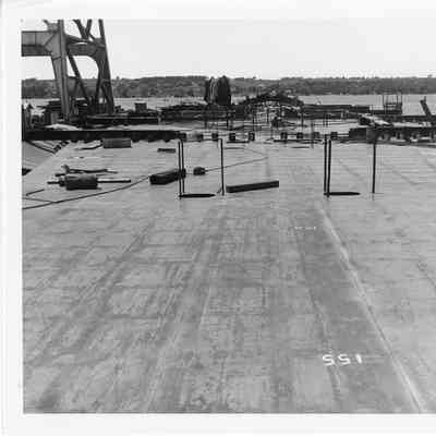 Hull of the Badger under construction at Christy Corp June 1, 1951
