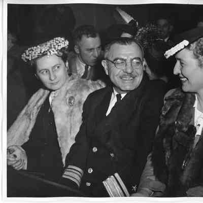 Man and woman attending launching of the Clement T. Jayne