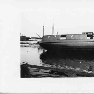 Unidentified vessel being put in water at SBSB&DD Co.