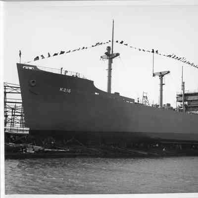 K-216 Traverse pre-launch at Leathem D. Smith Shipbuilding Co.