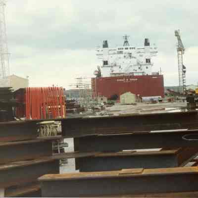 Edgar B. Speer at graving dock of Bay Shipbuilding 1990