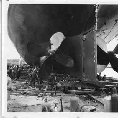 View of the Badger's propellers and rudder pre-launch