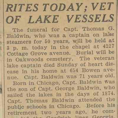 Captain Thomas G. Baldwin obituary