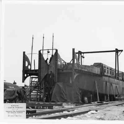 Towboat Chas W. Snider under construction at SBSB&DD Co.