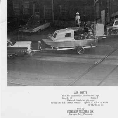 Pair of DNR air boats parked on trailers