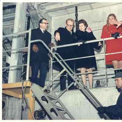 christening party inside of the Alcoa Seaprobe