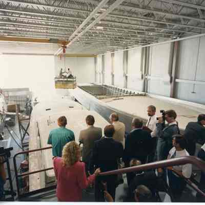 Balcony view of two hulls under construction 7/26/1989