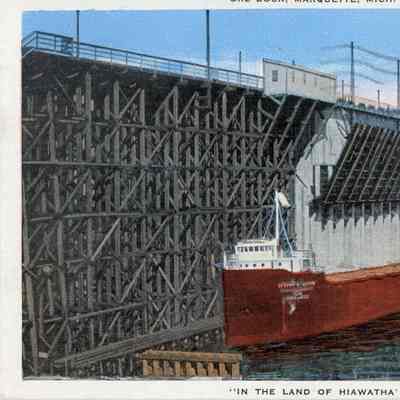 Ore dock at Marquette, MI 1953