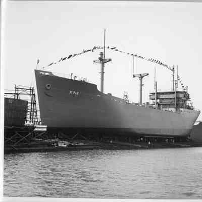 K-216 Traverse pre-launch at Leathem D. Smith Shipbuilding Co.