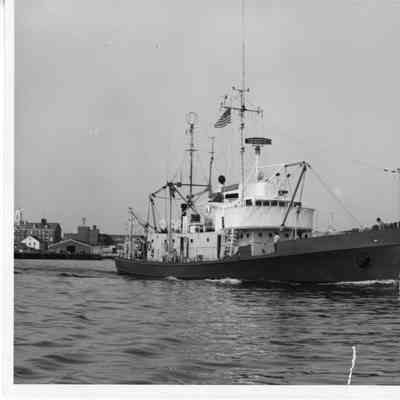 Unidentified vessel near dock