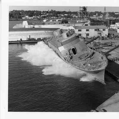 Saudi Patrol Gun Boat (PTG-511?) launch at PBI, Tuna Seiner Napolean in background