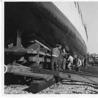 Underside of unidentified vessel