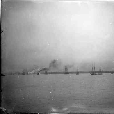 Group of unidentified vessels