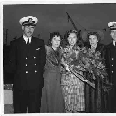 Lt. commander G.F. Ferguson, Mrs. Ferguson, Miss Felic Ferguson, and two other 1943