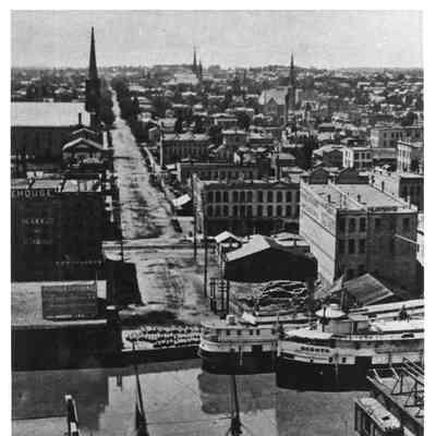Two steamships in Milwaukee harbor